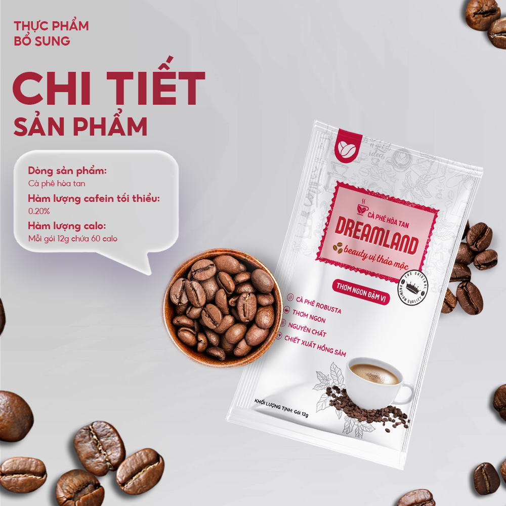CÀ PHÊ HOÀ TAN DREAMLAND BEAUTY VỊ THẢO MỘC - Ảnh 2