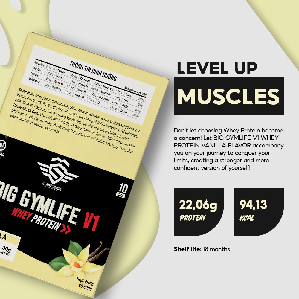 BIG GYMLIFE V1 WHEY PROTEIN VANILLE GESCHMACK - Image 3