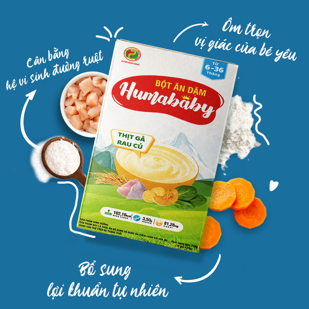 BỘT ĂN DẶM HUMABABY THỊT GÀ RAU CỦ - Ảnh 5