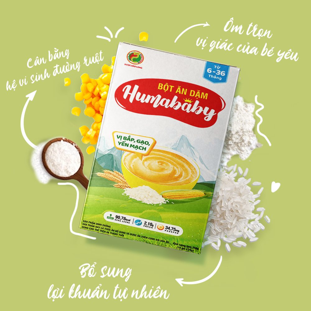 Bột Ăn Dặm Humababy Vị Bắp, Gạo, Yến Mạch - Ảnh 2