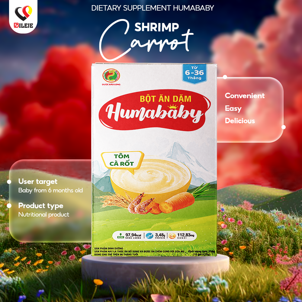 HUMABABY CEREAL WITH SHRIMP, CARROT FLAVOUR