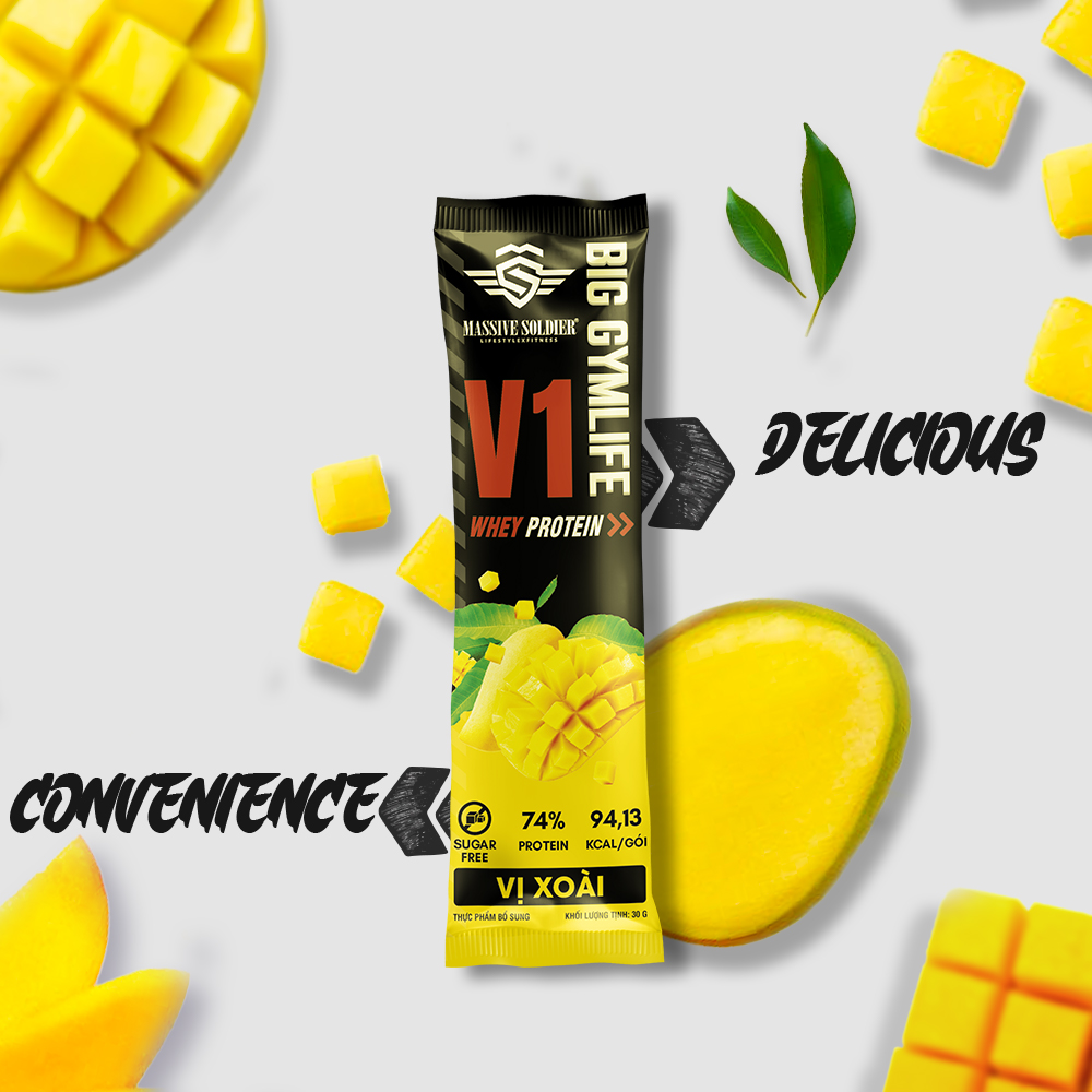 बिग जिमलाइफ़ V1 व्हे प्रोटीन – मैंगो फ्लेवर - Image 6