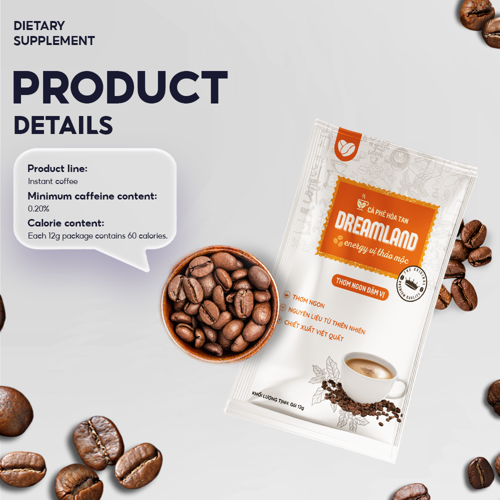 INSTANT COFFEE DREAMLAND ENERGY COFFEE WITH HERBAL FLAVOR – Image 2